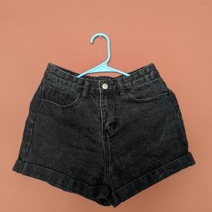 SheIn Dark Gray High-Waisted Shorts Size 25/26